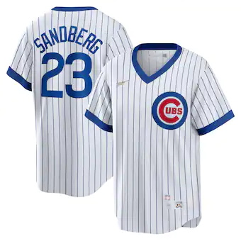 mens nike ryne sandberg white chicago cubs home cooperstown